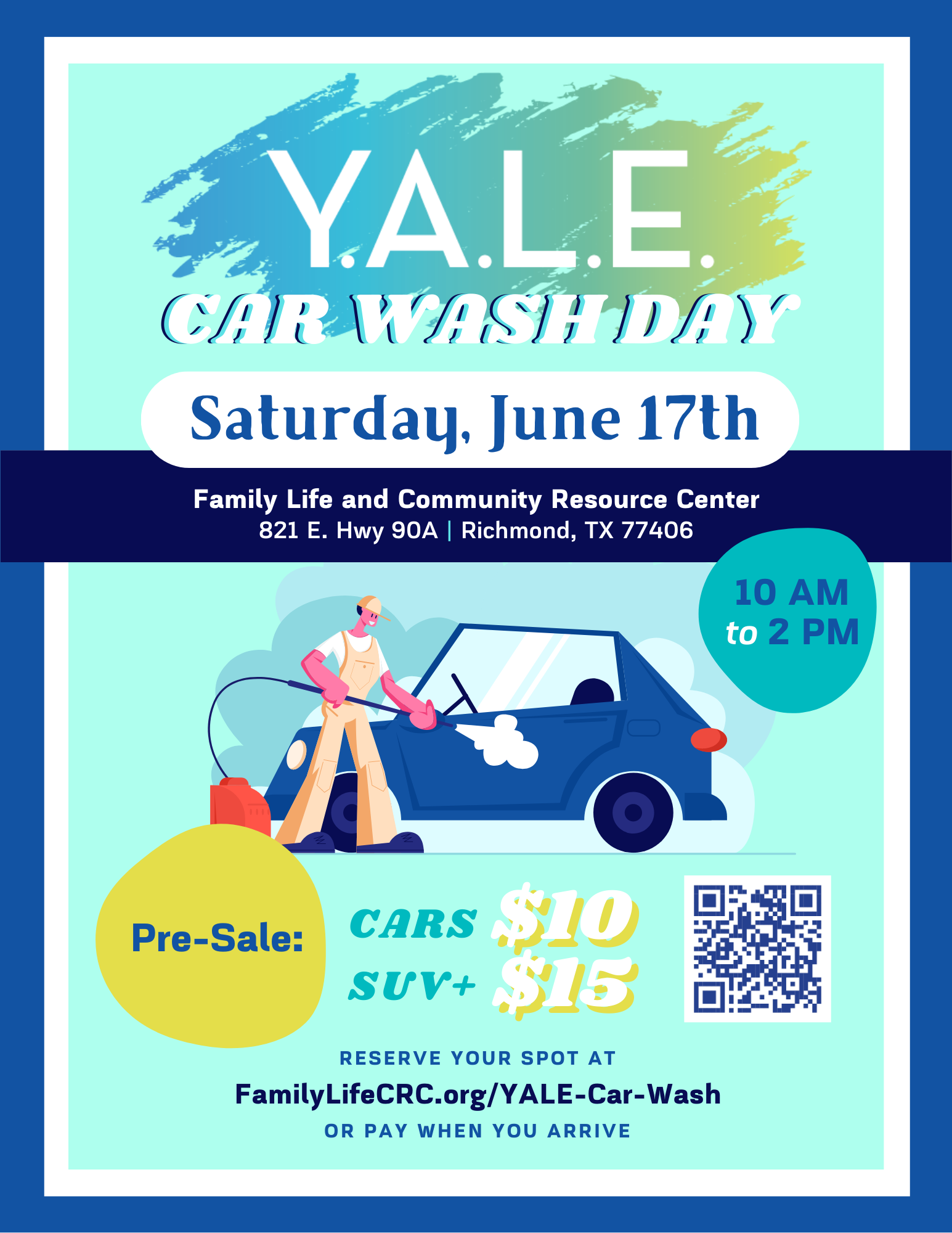 Mint Green Orange White Car Wash Day with Special Package Promotion Flyers (2)